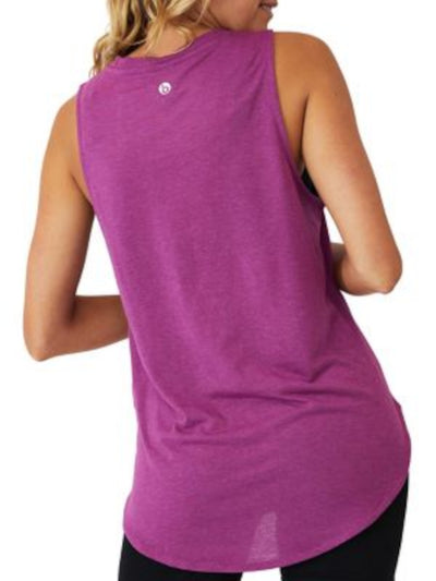 BODY Womens Burgundy Sleeveless Crew Neck Tank Top M