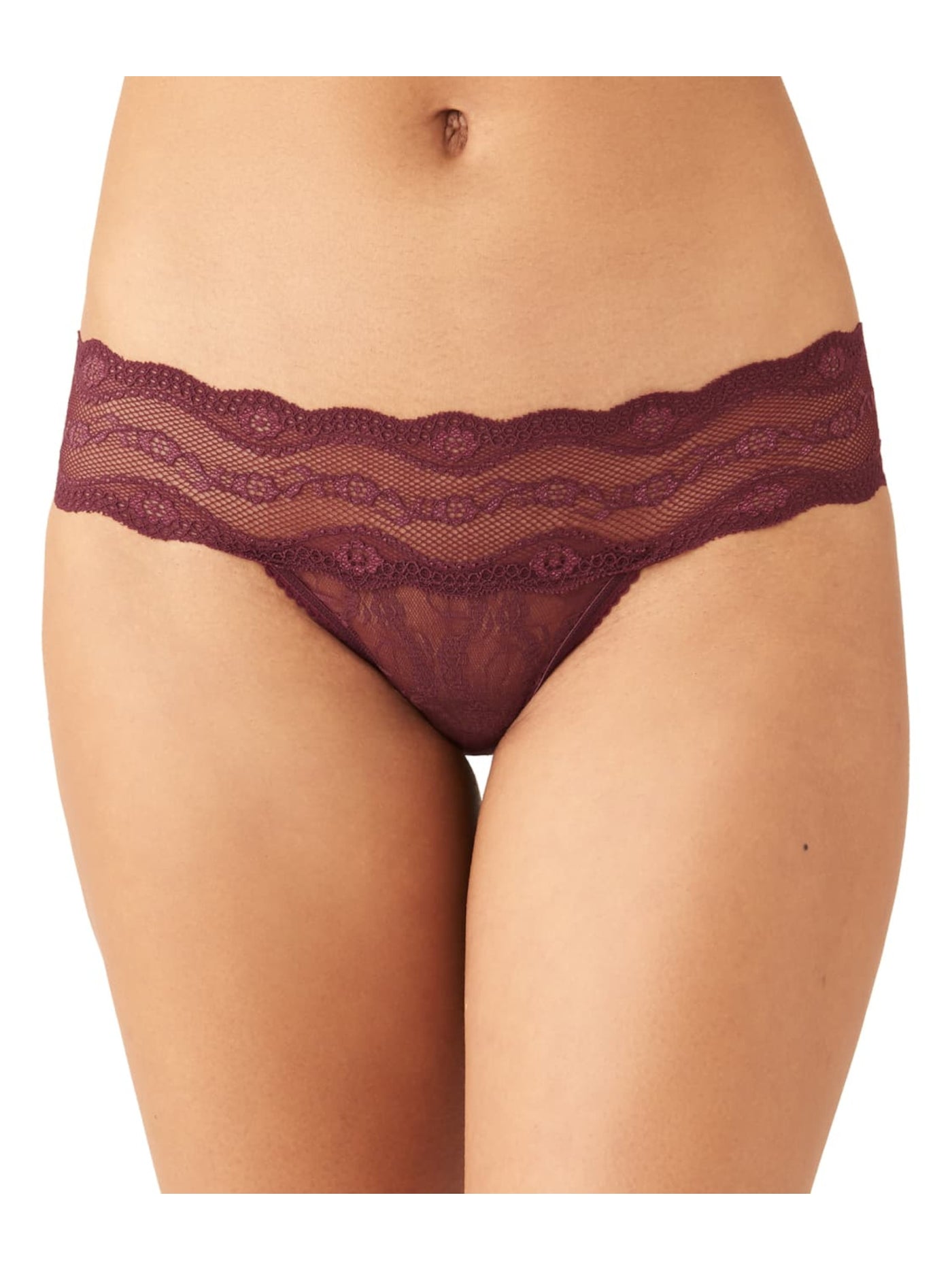 B.TEMPT'D Intimates Burgundy Floral Bikini Underwear M