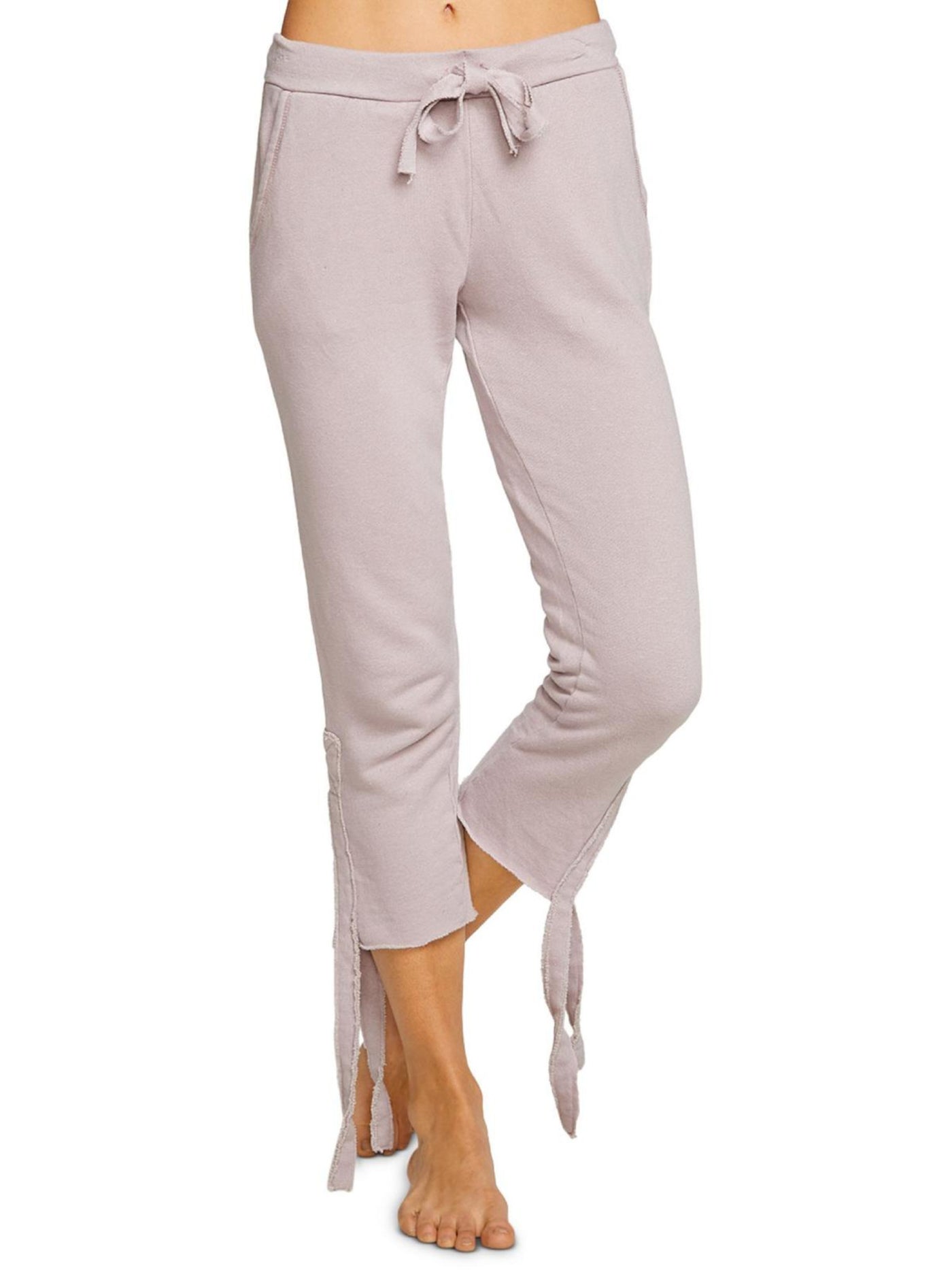 CHASER Womens Tie Cropped Drawstring Jogger Pants