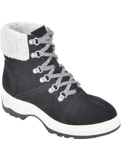 WHITE MOUNTAIN Womens Black Cushioned Water Resistant Bravo Platform Lace-Up Booties 5.5 M