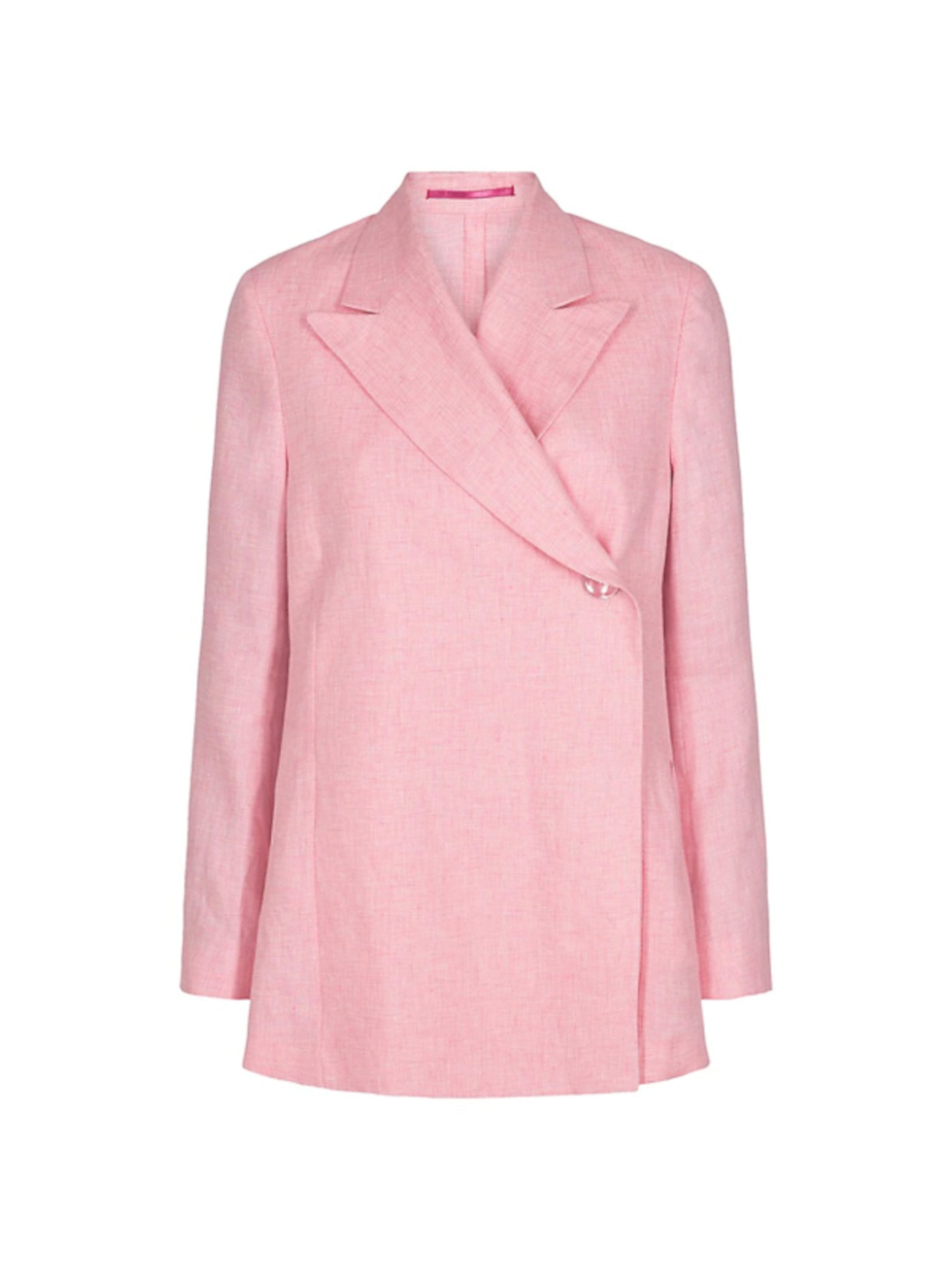 REMAIN Womens Pink Lined Asymmetric Button Closure Slit C Wear To Work Blazer Jacket 4