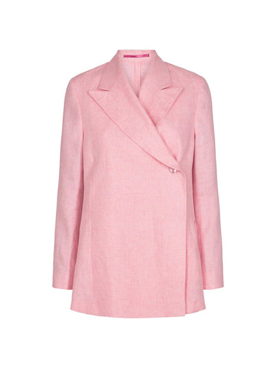 REMAIN Womens Pink Lined Asymmetric Button Closure Slit C Wear To Work Blazer Jacket 4