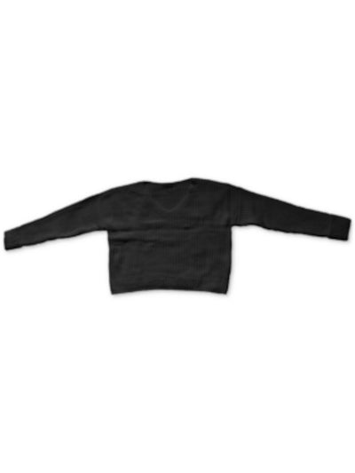 BAR III Womens Black Cuffed V Neck Sweater XXL