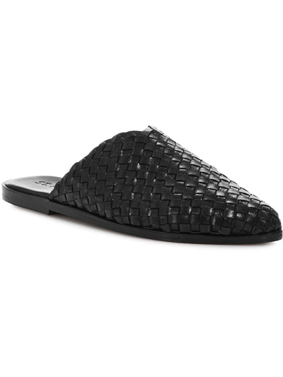 ST. AGNI Womens Black Woven Caio Pointed Toe Slip On Leather Mules 35