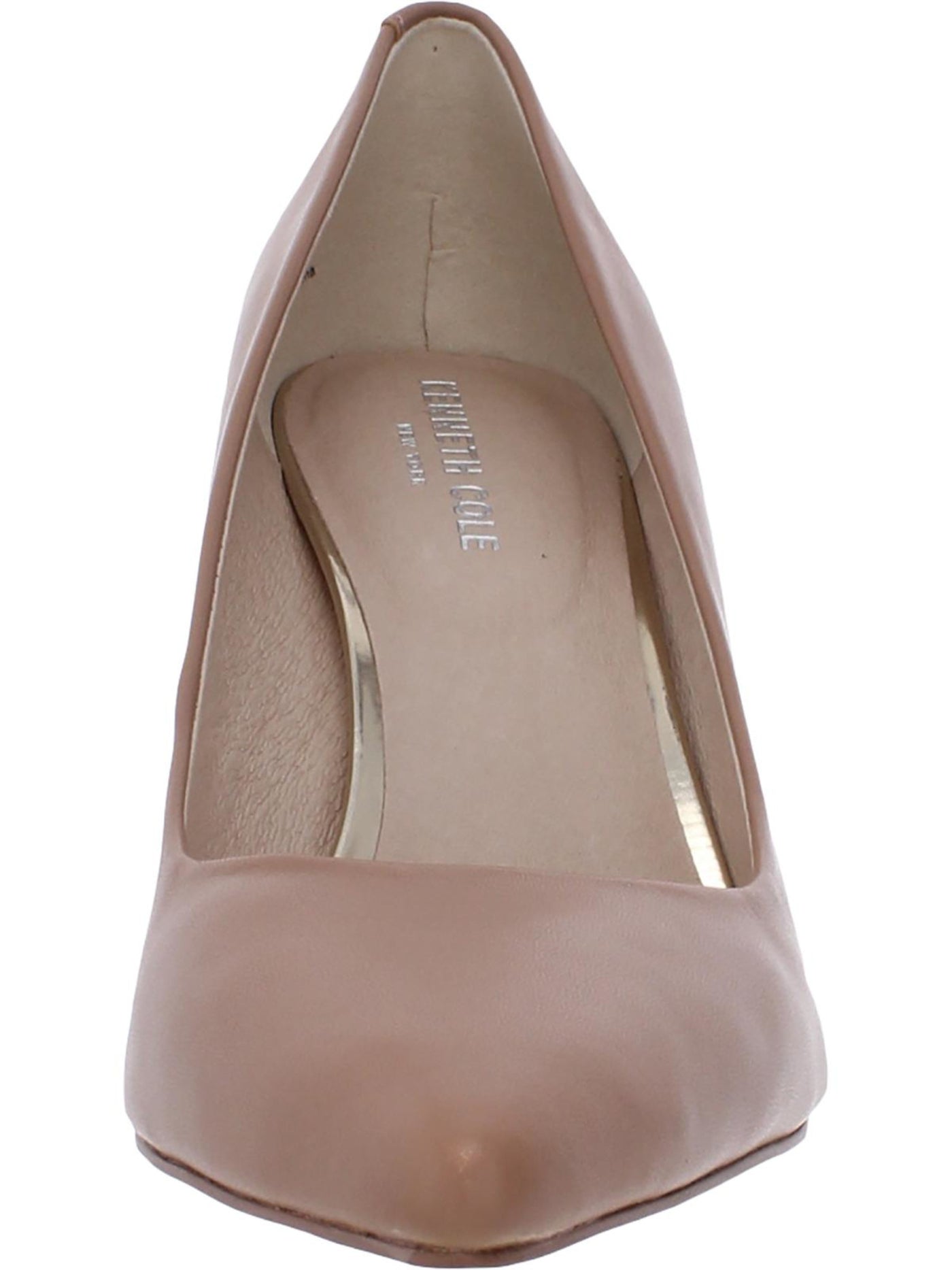 KENNETH COLE NEW YORK Womens Beige Cushioned Comfort Riley 85 Pointed Toe Stiletto Slip On Leather Dress Pumps 8 M