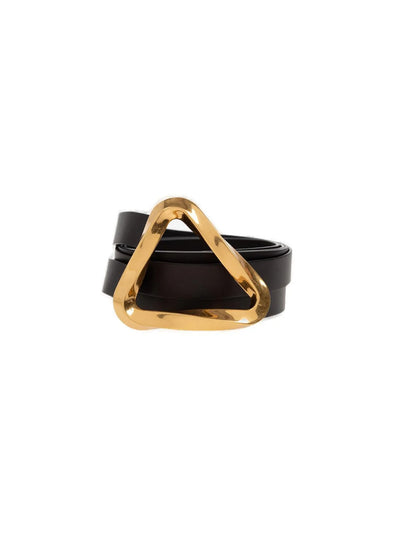 BOTTEGA VENETA Womens Black Double Strap Gold Tone Hardware Leather Dress Belt ONE SIZE