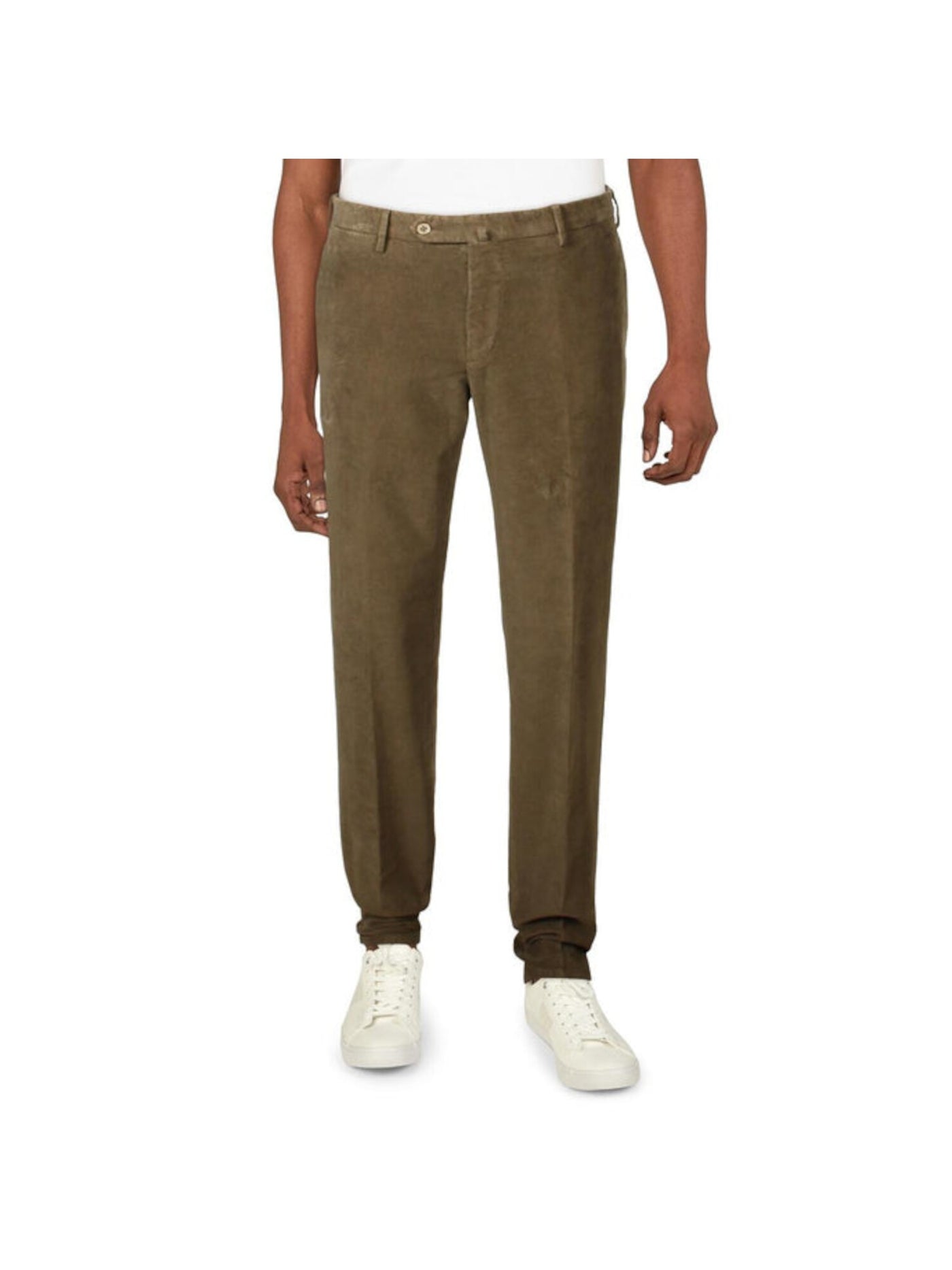 TORIN OPIFICIO Mens Brown Flat Front, Classic Fit Pants 58