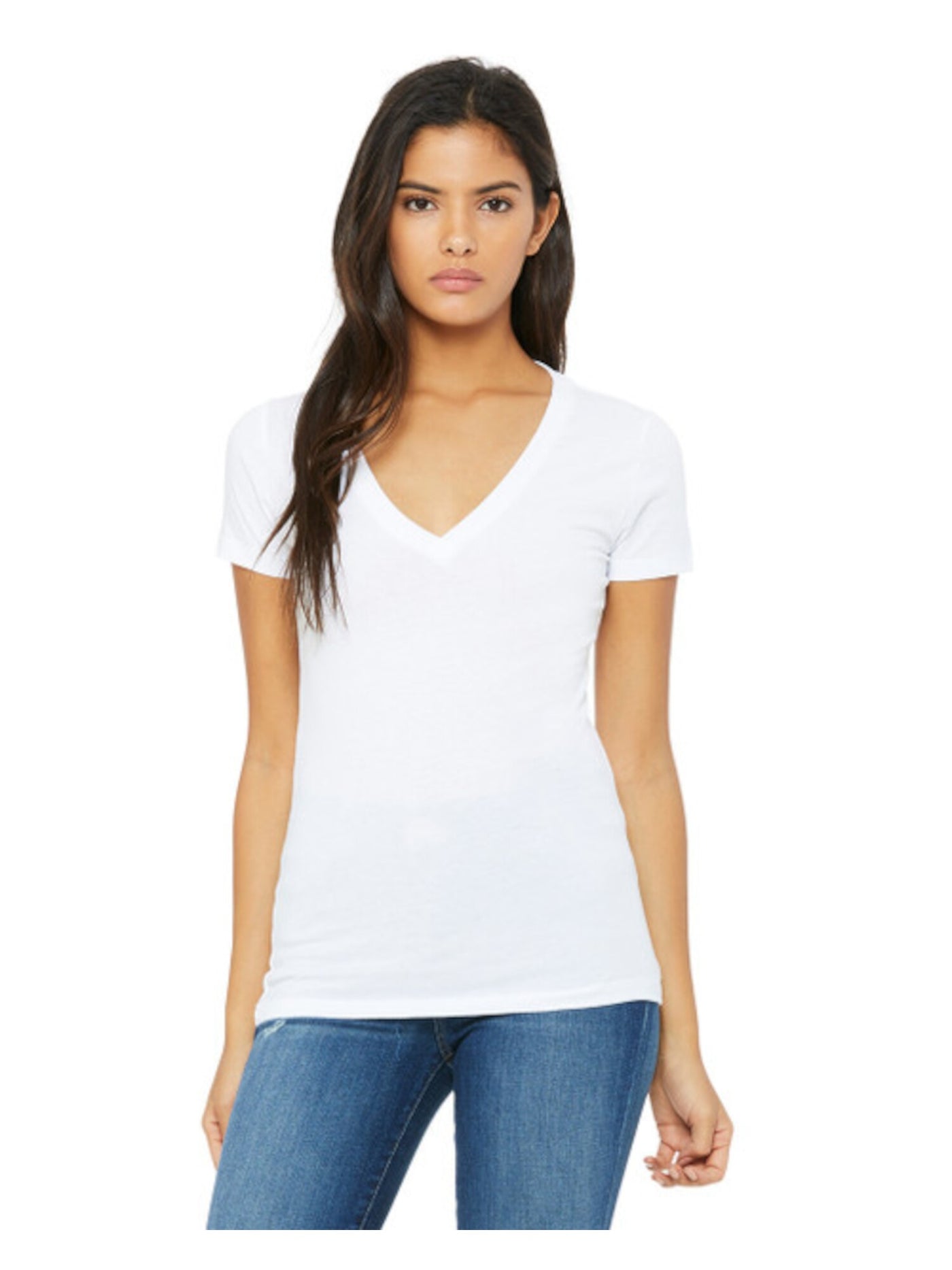 DOLAN Womens Stretch Ribbed Short Sleeve V Neck T-Shirt