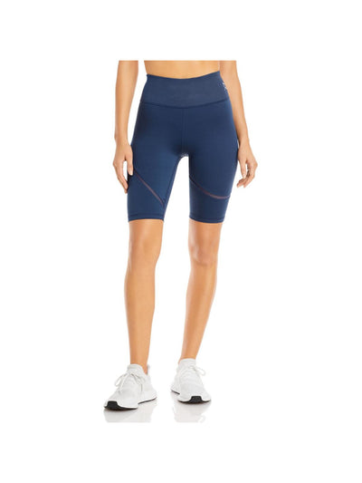 PUMA Womens Blue Mesh Fitted Biker Active Wear High Waist Shorts XS