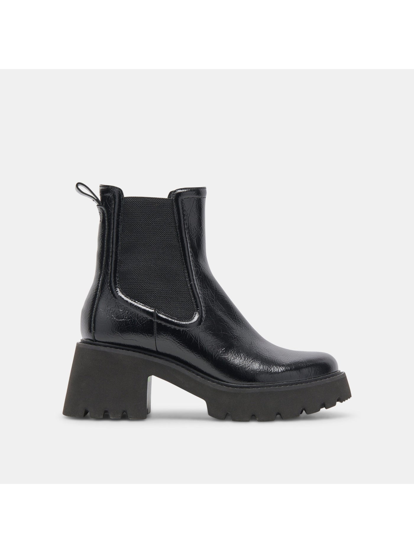 DOLCE VITA Womens Black Crinkle Patent Back Pull-Tab Padded Waterproof Goring Hawk H2o Round Toe Block Heel Booties 11