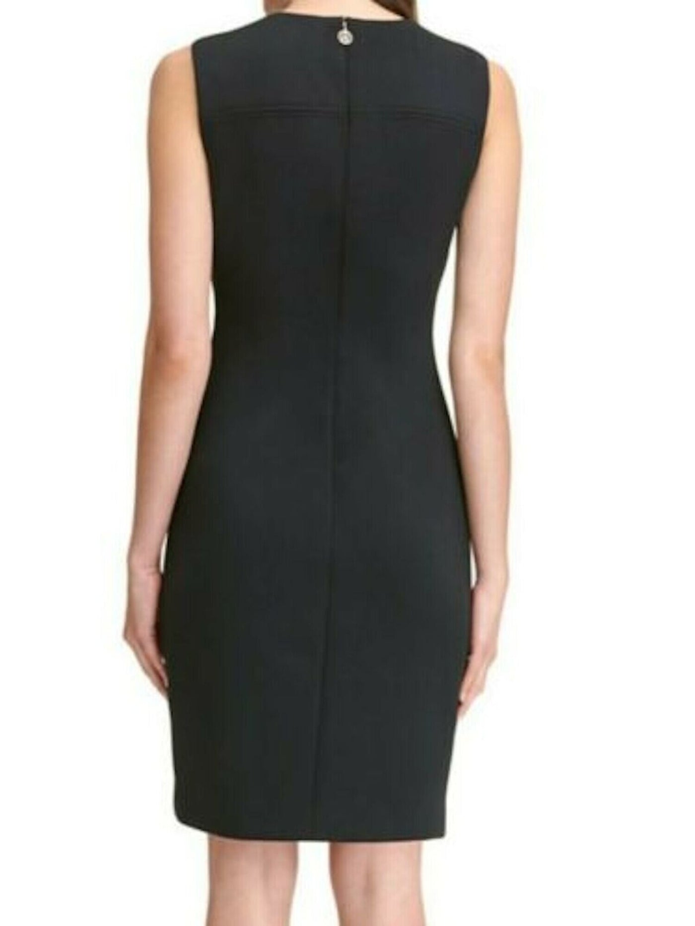 TOMMY HILFIGER Womens Black Sleeveless Above The Knee Sheath Dress Size: 10