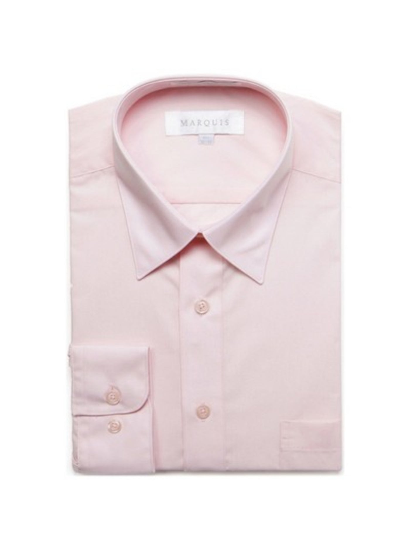 MARQUIS Mens Pink Point Collar Classic Fit Button Down Shirt 17.5- 34/35