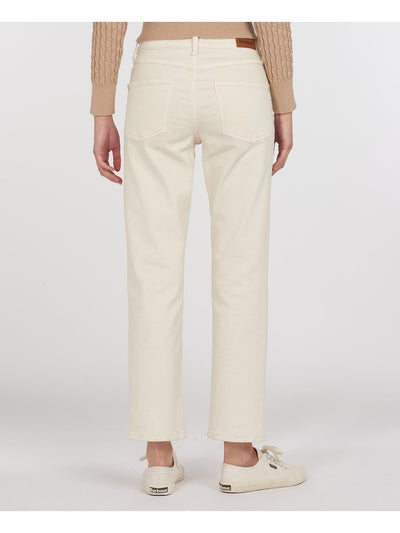 BARBOUR Womens Ivory Straight leg Pants Size: 10R