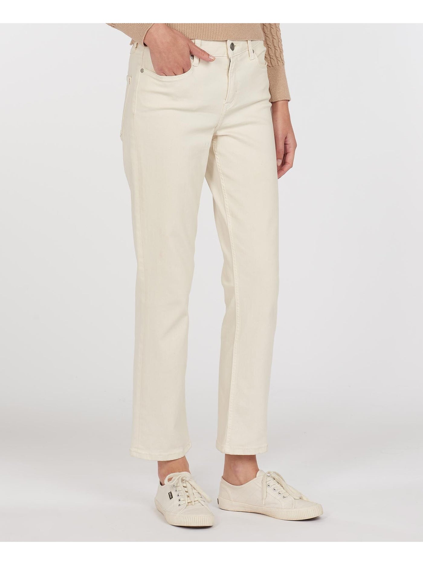 BARBOUR Womens Ivory Straight leg Pants Size: 10R