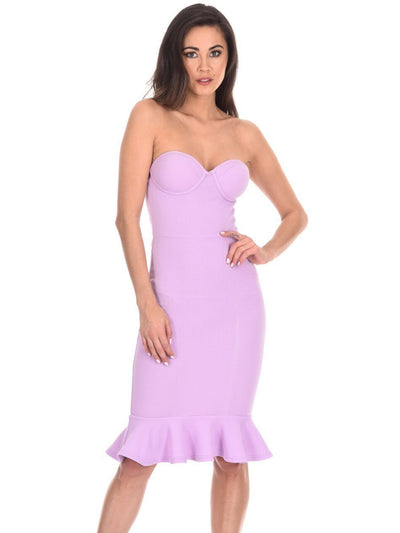 AX PARIS Womens Purple Sleeveless Strapless Above The Knee Cocktail Sheath Dress 14