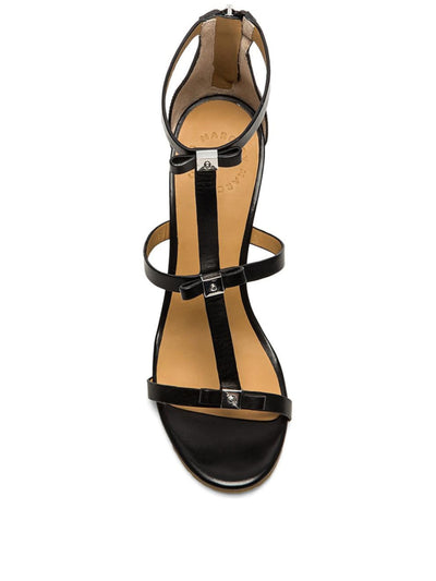 MARC BY MARC JACOBS Womens Black Cube Bows Ankle Strap Padded Round Toe Wedge Zip-Up Leather Heeled