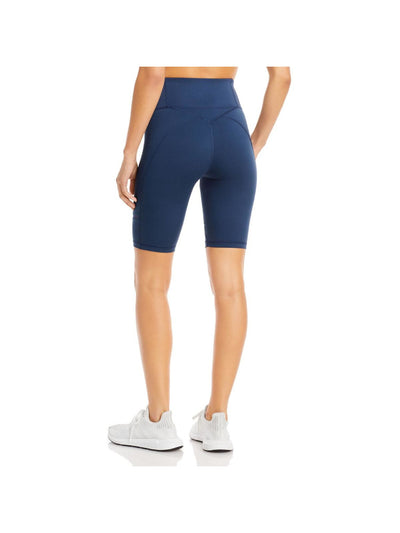 PUMA Womens Blue Mesh Fitted Biker Active Wear High Waist Shorts XS