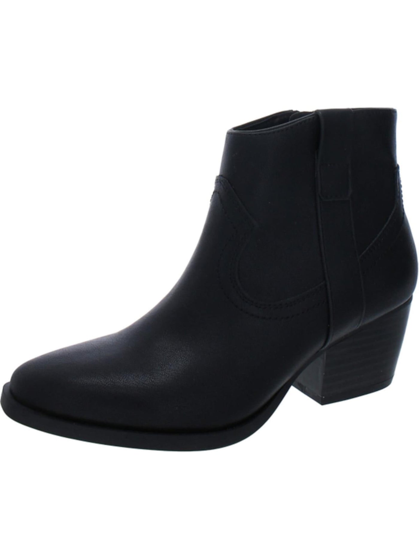 STYLE & COMPANY Womens Black Comfort Perriee Almond Toe Block Heel Zip-Up Western Boot 7.5 M