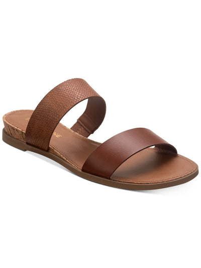SUN STONE Womens Brown Snake Cushioned Slip Resistant Easten Round Toe Wedge Slip On Slide Sandals Shoes 10.5 M
