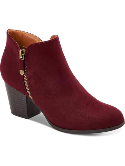 STYLE & COMPANY Womens Burgundy Zipper Accent Cushioned Masrinaa Almond Toe Block Heel Zip-Up Booties 9 M