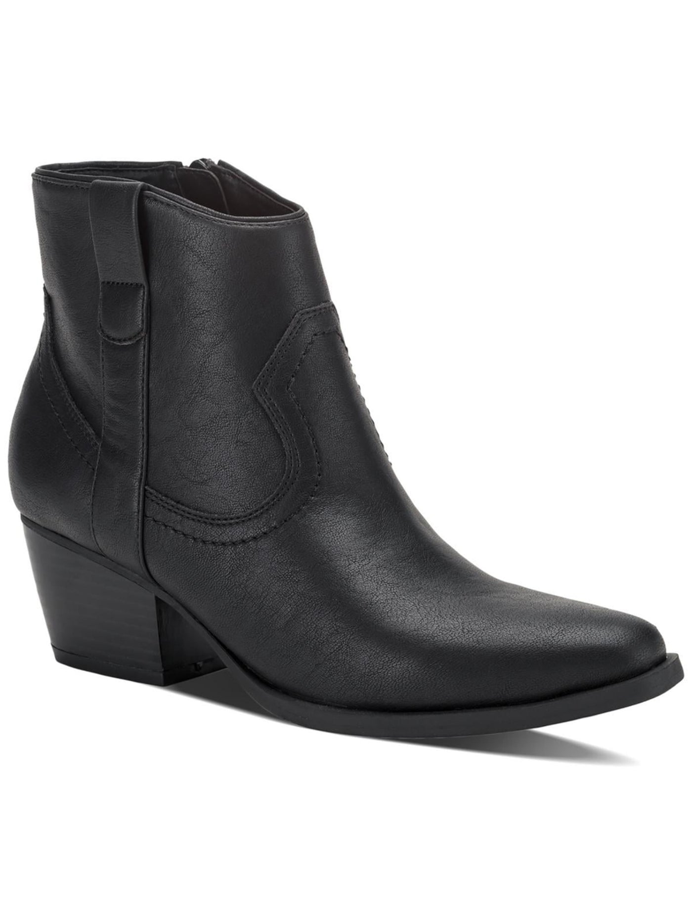 STYLE & COMPANY Womens Black Comfort Perriee Almond Toe Block Heel Zip-Up Western Boot 9.5 M