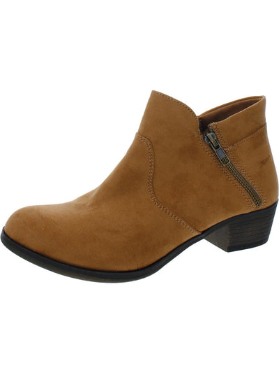 SUN STONE Womens Brown Cushioned Breathable Slip Resistant Abby Round Toe Block Heel Booties 11 M