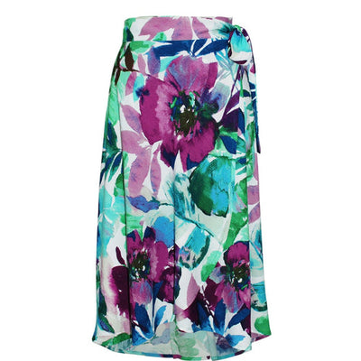 JAMS WORLD Womens Purple Unlined Tie Floral Maxi Wrap Skirt M