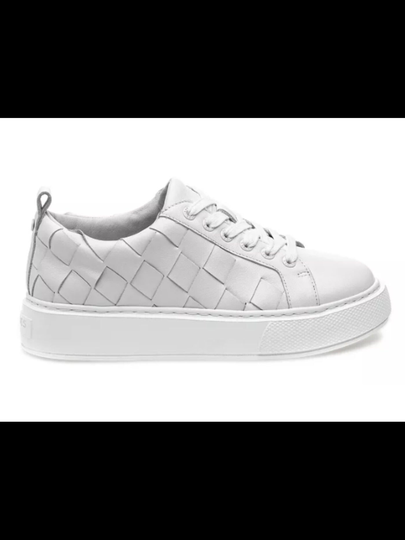 J/SLIDES Womens White Woven Removable Insole Lightweight Sole Cushioned Dede Round Toe Platform Lace-Up Leather Athletic Sneakers Shoes 8.5 M