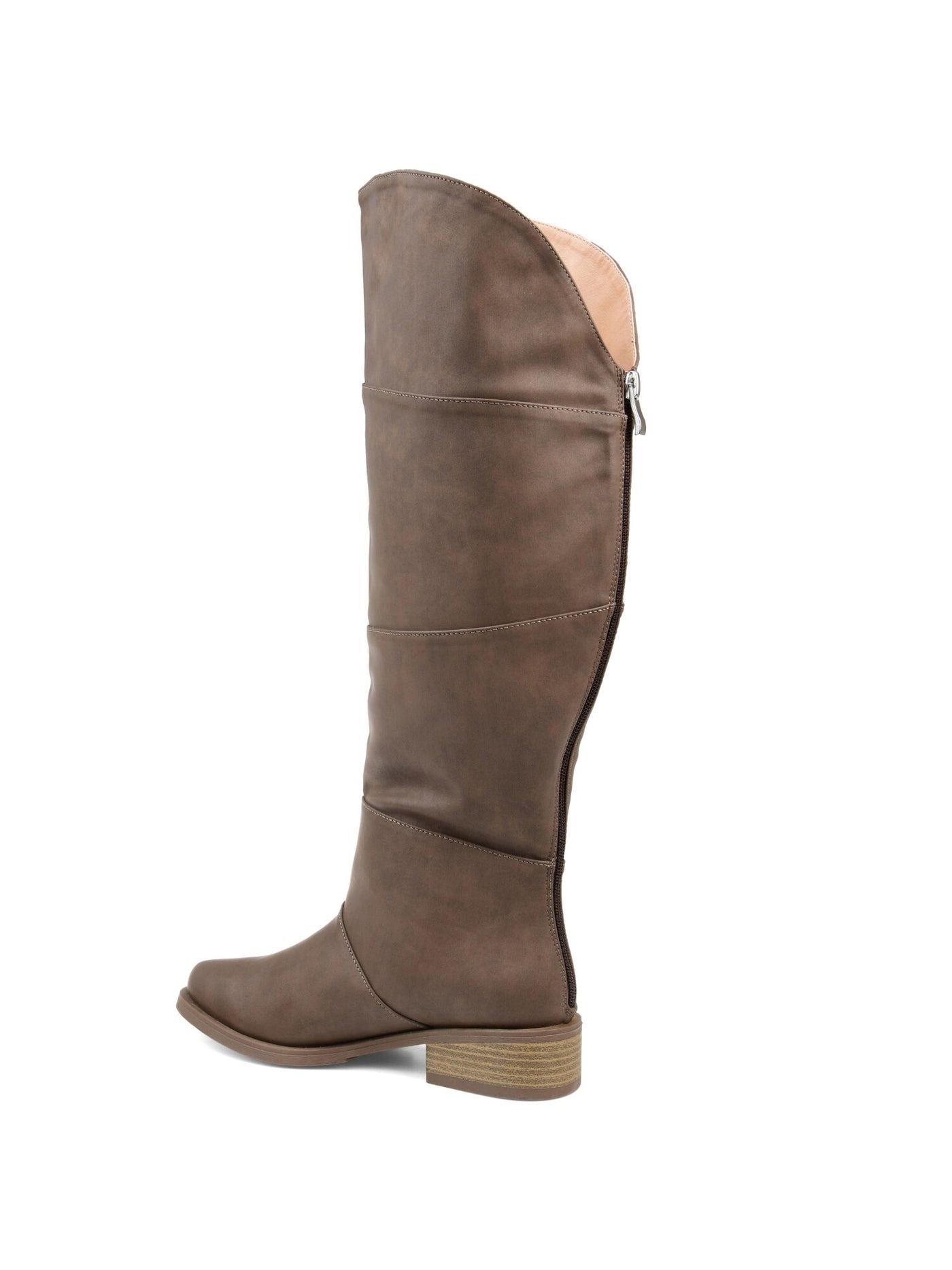 JOURNEE COLLECTION Womens Brown Comfort Vanesa Round Toe Block Heel Zip-Up Boots 8 XWC