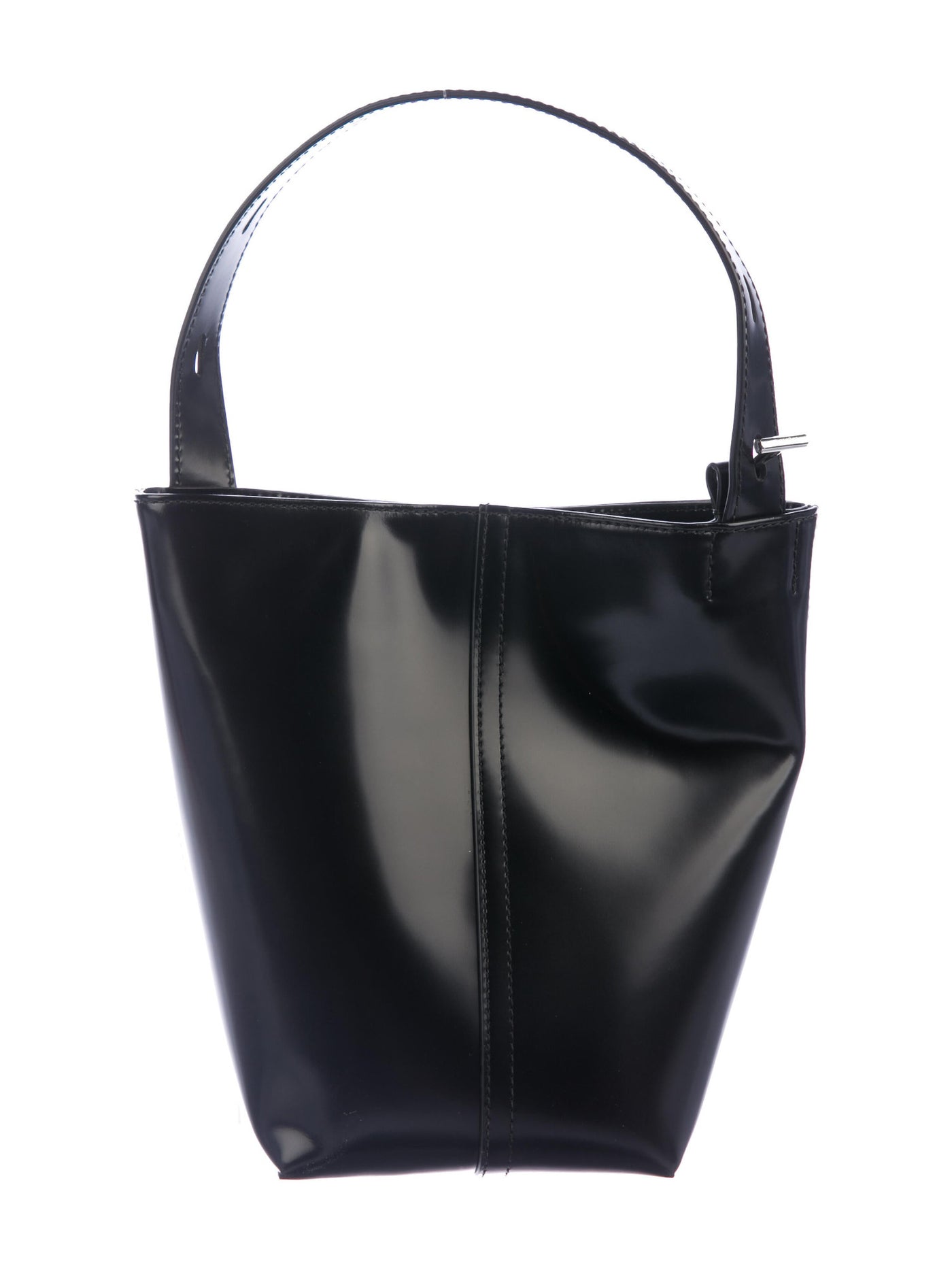 KARA Women's Black Solid Adjustable Strap Bucket Bag