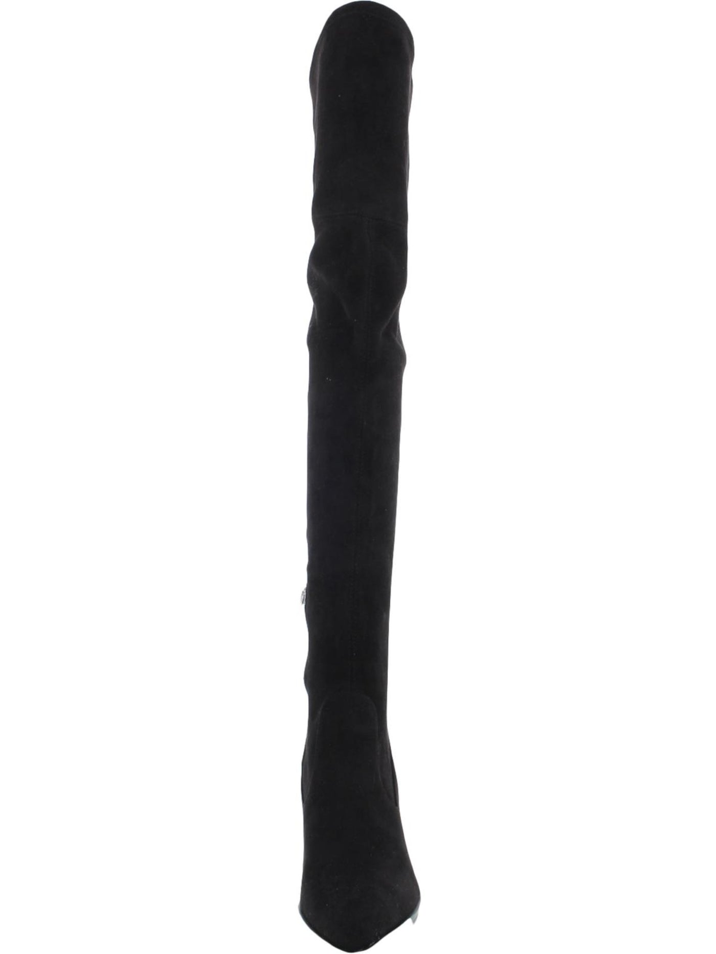 MARC FISHER Womens Black Tie Stretch Comfort Octavie Pointed Toe Block Heel Zip-Up Leather Dress Boots 5.5 M