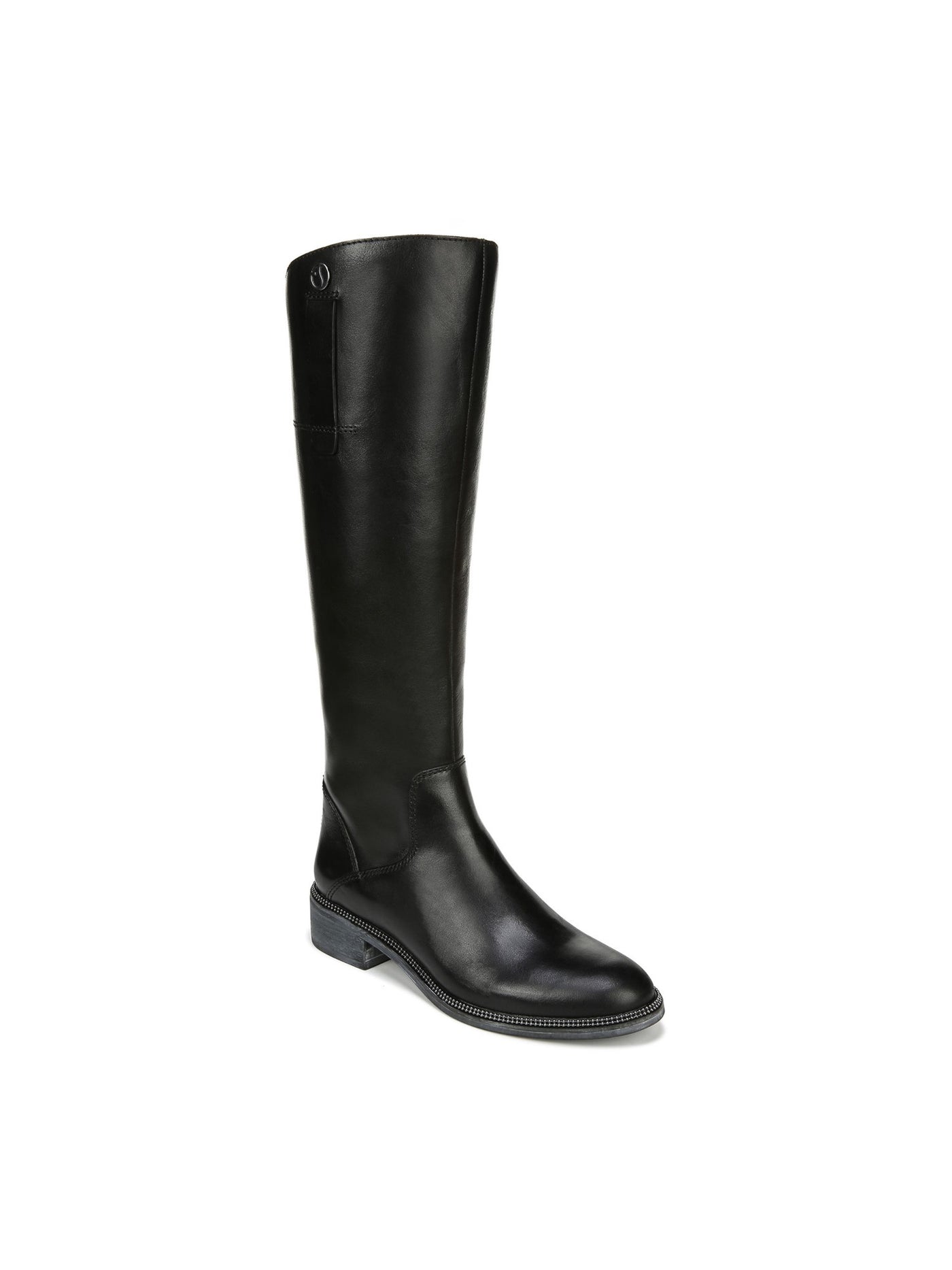 FRANCO SARTO Womens Black Bead-Link Trim At Welt Round Toe Block Heel Zip-Up Boots Shoes 7.5