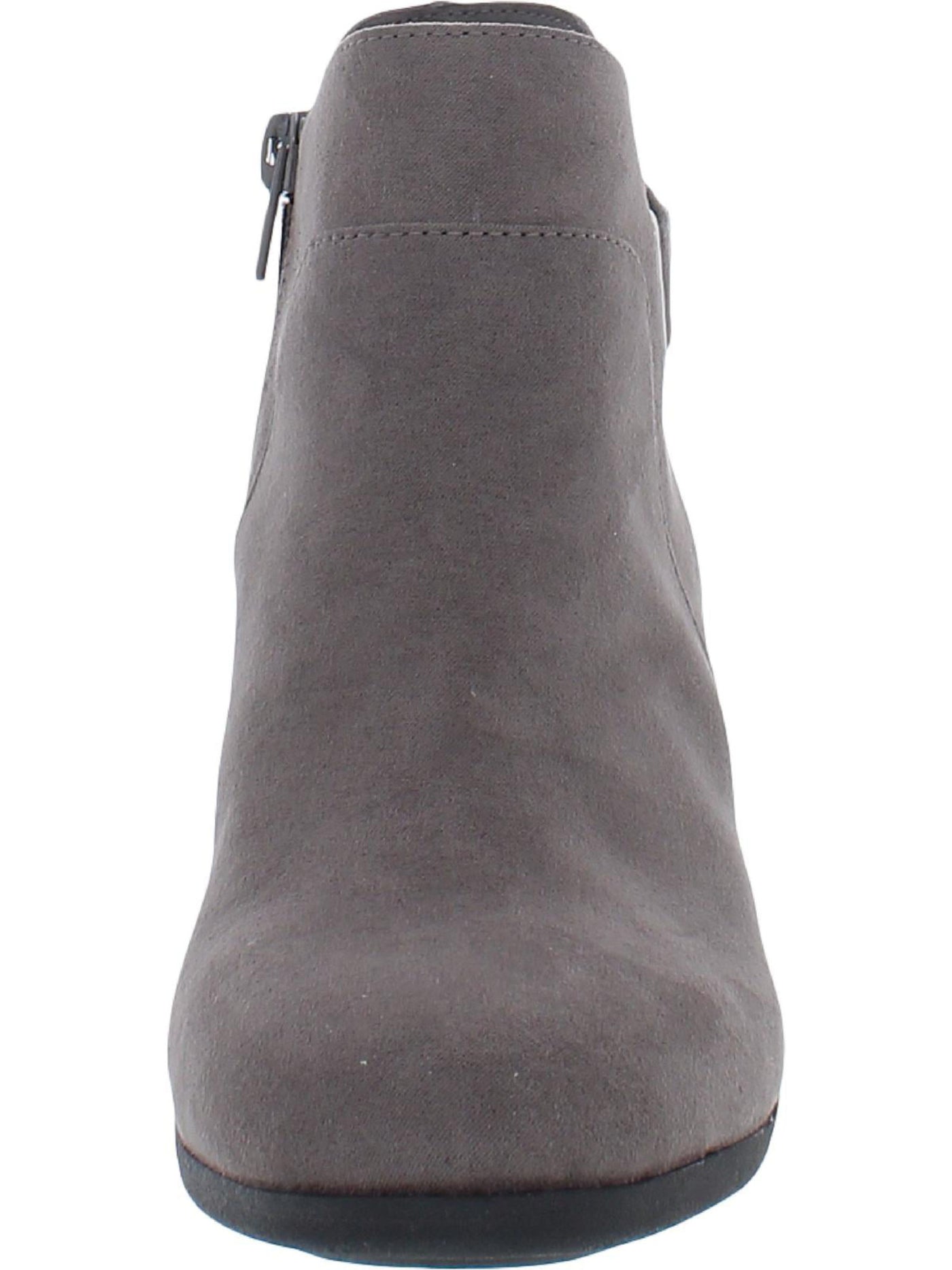 GIANI BERNINI Womens Gray Hardware Detail Strap Cushioned Comfort Artemyss Round Toe Block Heel Zip-Up Booties 11 M