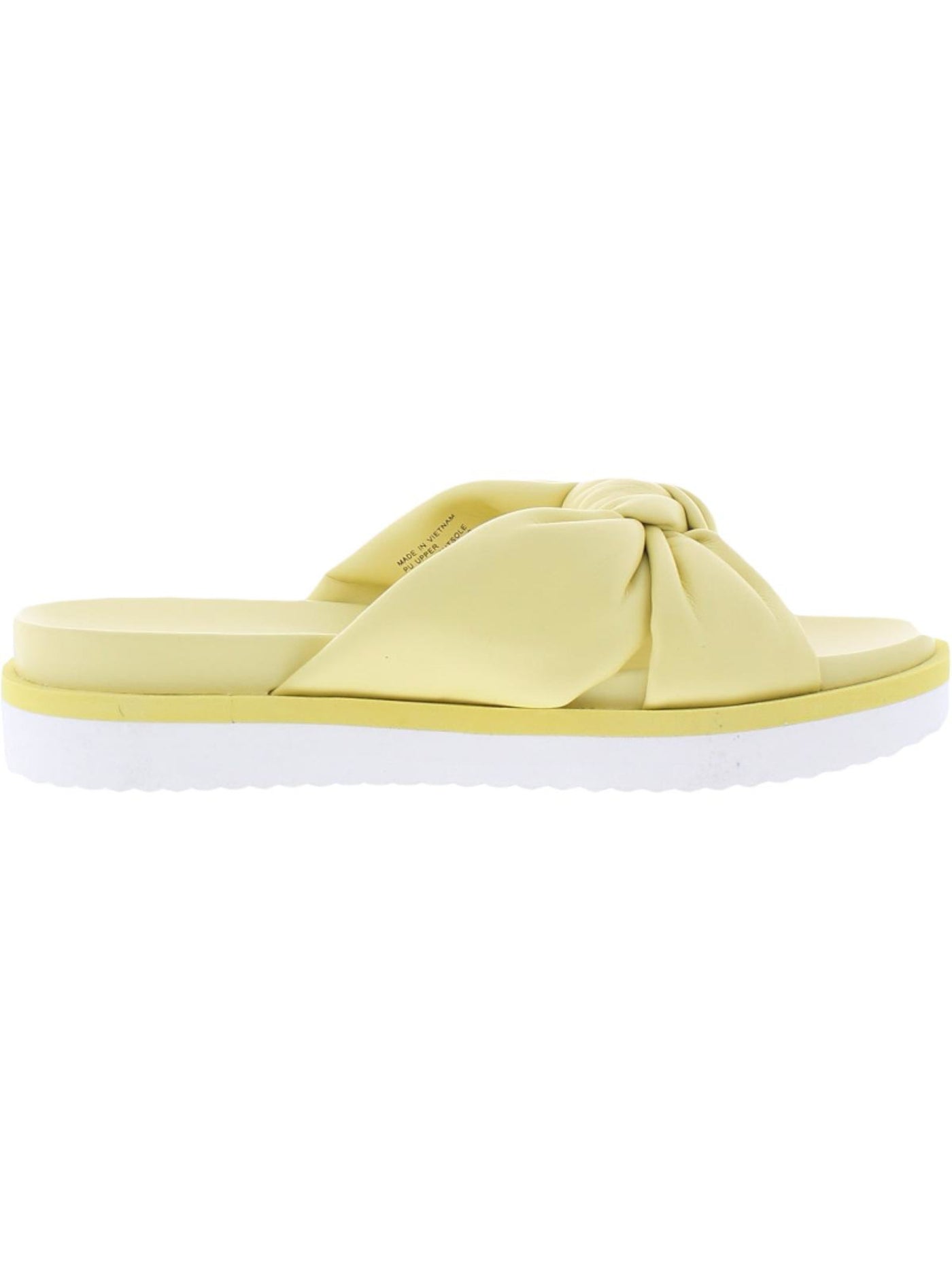 MICHAEL KORS Womens Yellow Knot 1" Platform Comfort Josie Round Toe Wedge Slip On Slide Sandals Shoes 6 M