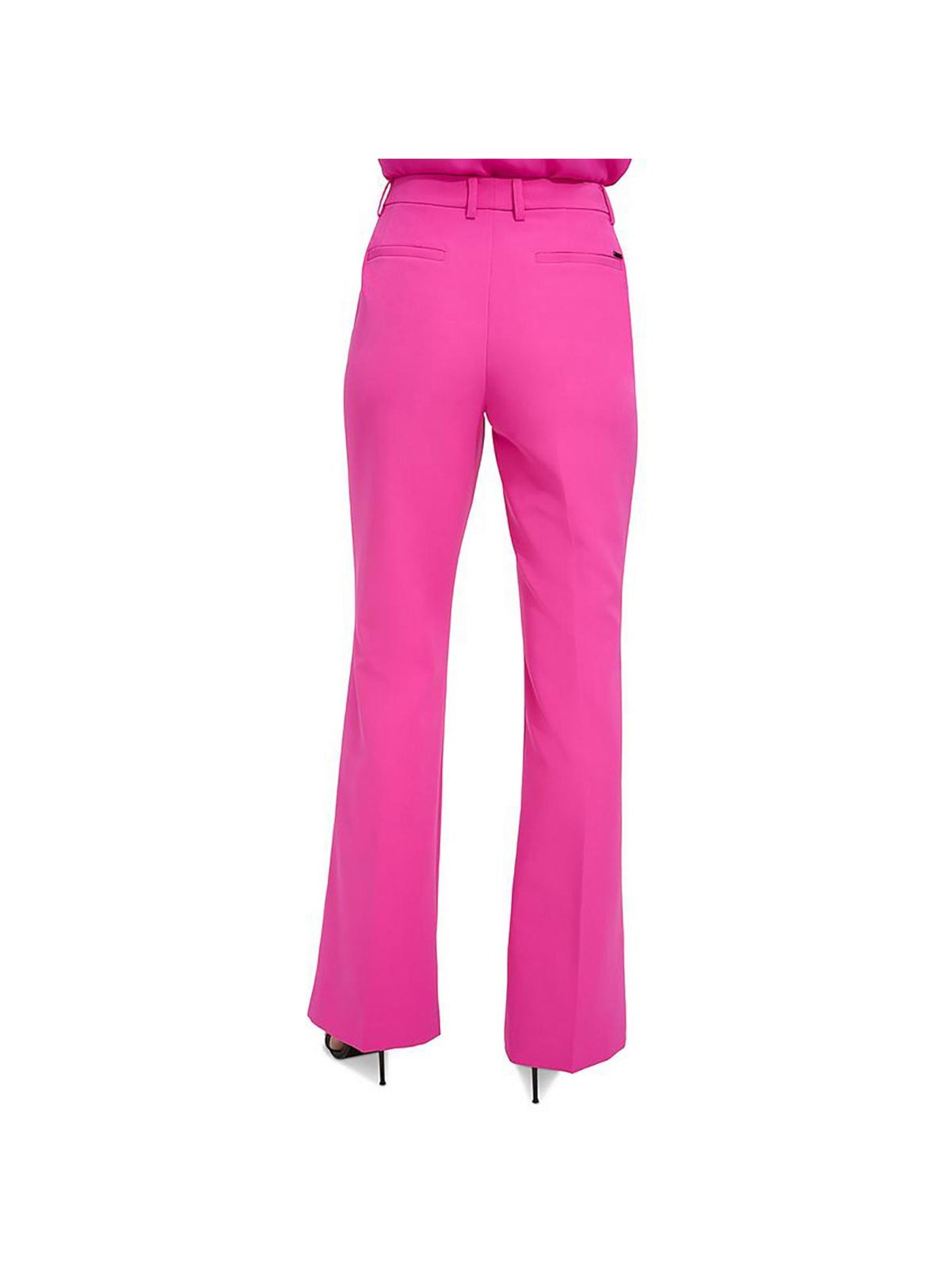 DKNY Womens Pink Zippered Pocketed Wear To Work Flare Pants 12