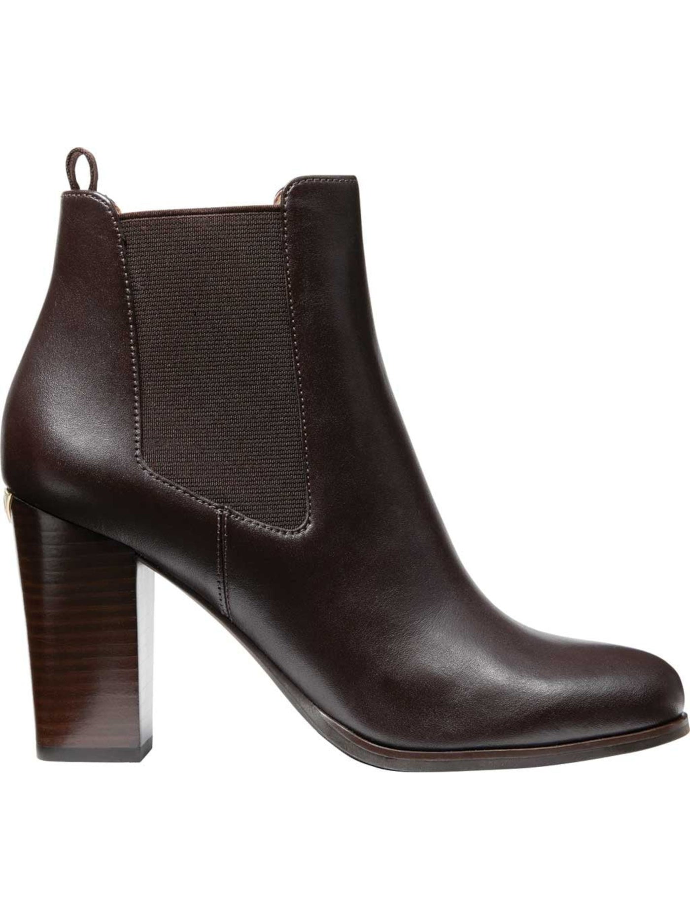 MICHAEL MICHAEL KORS Womens Brown Back Pull-Tab Goring Padded Lottie Almond Toe Block Heel Booties 5 M