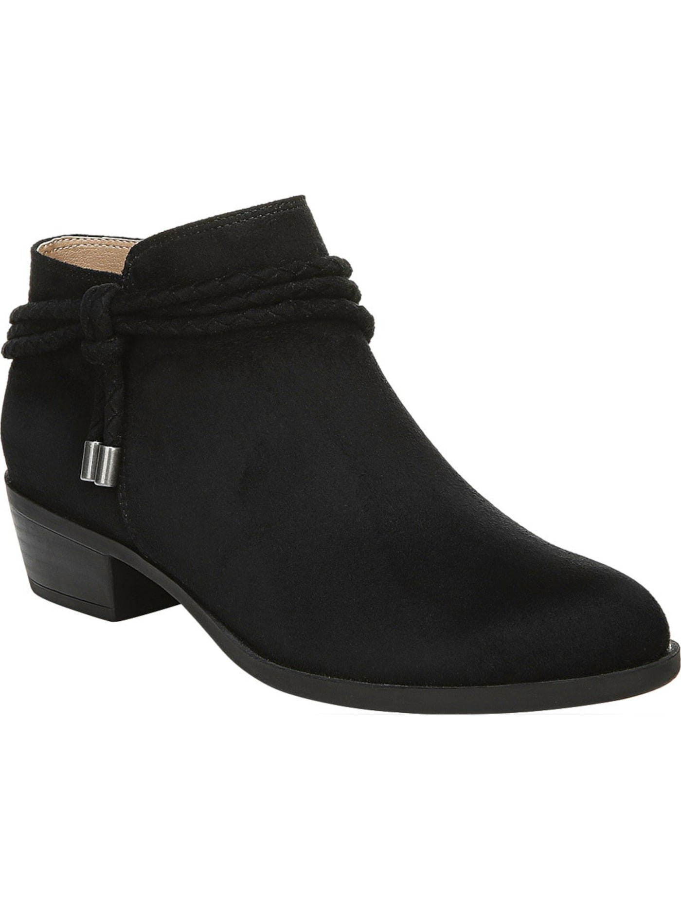 LIFE STRIDE VELOCITY Womens Black Braided Comfort Andrea Round Toe Block Heel Zip-Up Booties 5.5 M