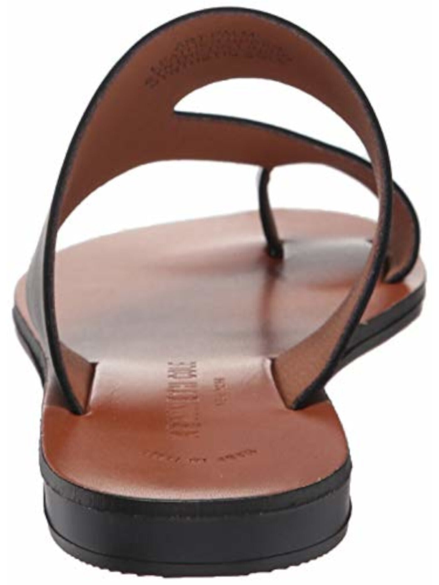KENNETH COLE Womens Black Toe-Loop Comfort Palm Round Toe Wedge Slip On Leather Thong Sandals Shoes 6 M