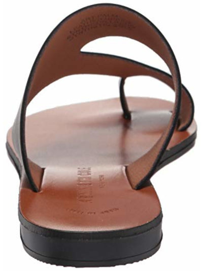 KENNETH COLE Womens Black Toe-Loop Comfort Palm Round Toe Wedge Slip On Leather Thong Sandals Shoes 6 M