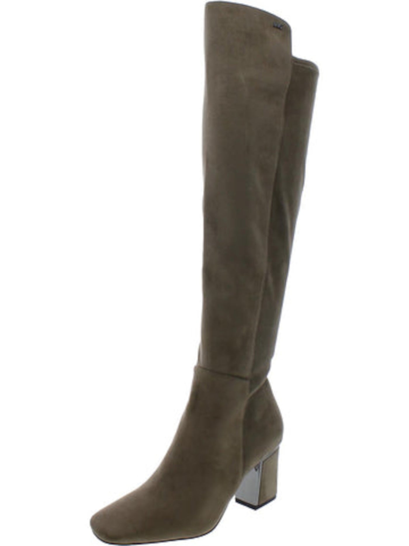 DKNY Womens Gray Cilli Square Toe Block Heel Zip-Up Dress Boots 7.5