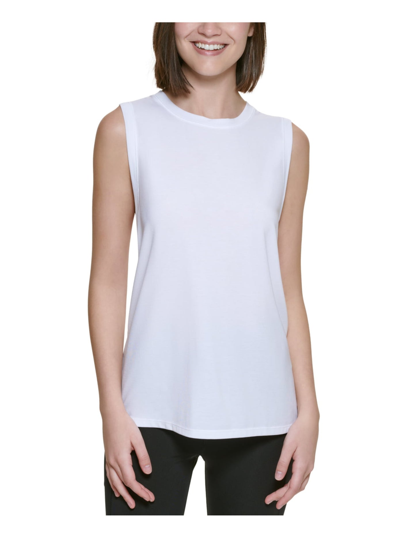 CALVIN KLEIN PERFORMANCE Womens White Moisture Wicking Sleeveless Scoop Neck Tank Top XXL