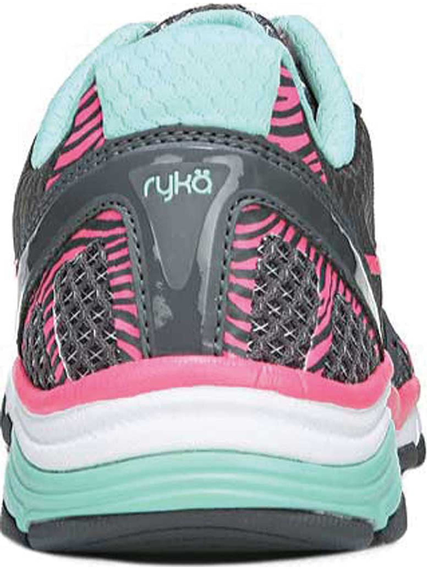 RYKA Womens Gray Multi Media Zebra 0.5" Platform Cushioned Breathable Vida Rzx Round Toe Wedge Lace-Up Athletic Running Shoes 11 M