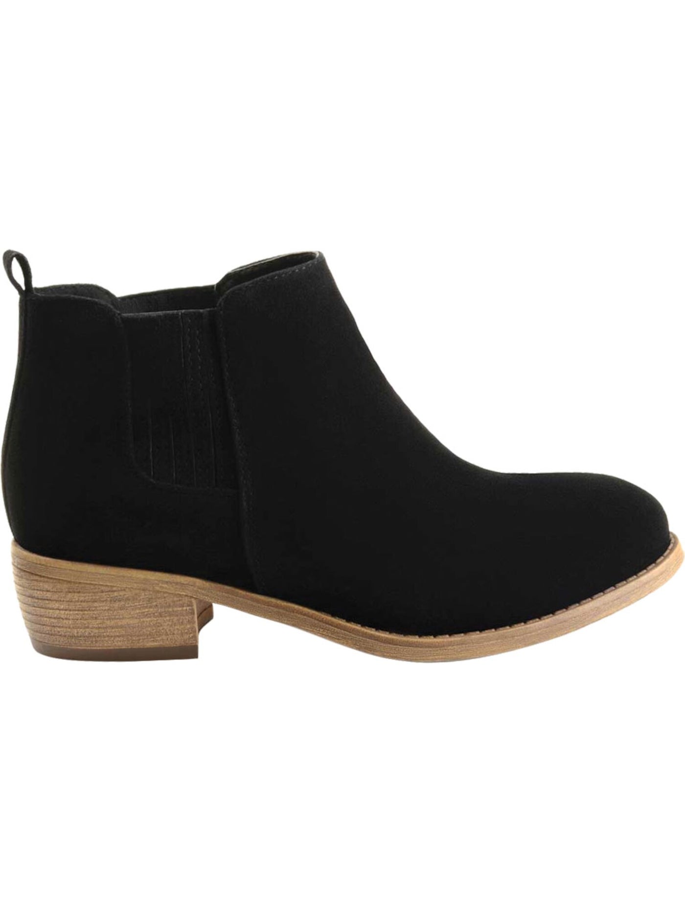 JOURNEE COLLECTION Womens Black Side Gores Cushioned Ramsey Almond Toe Block Heel Booties 7.5