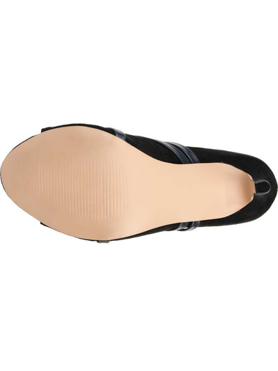 JOURNEE COLLECTION Womens Black Strappy Padded Samara Peep Toe Zip-Up Dress Booties M