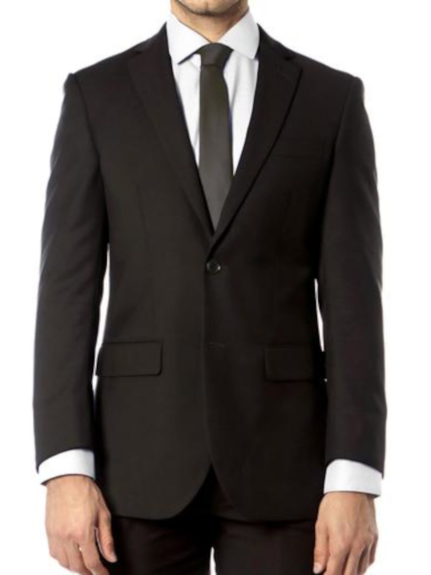 ALBERTO CARDINALI Mens Black Lined Single Breasted Skinny Fit Stretch Suit 36R