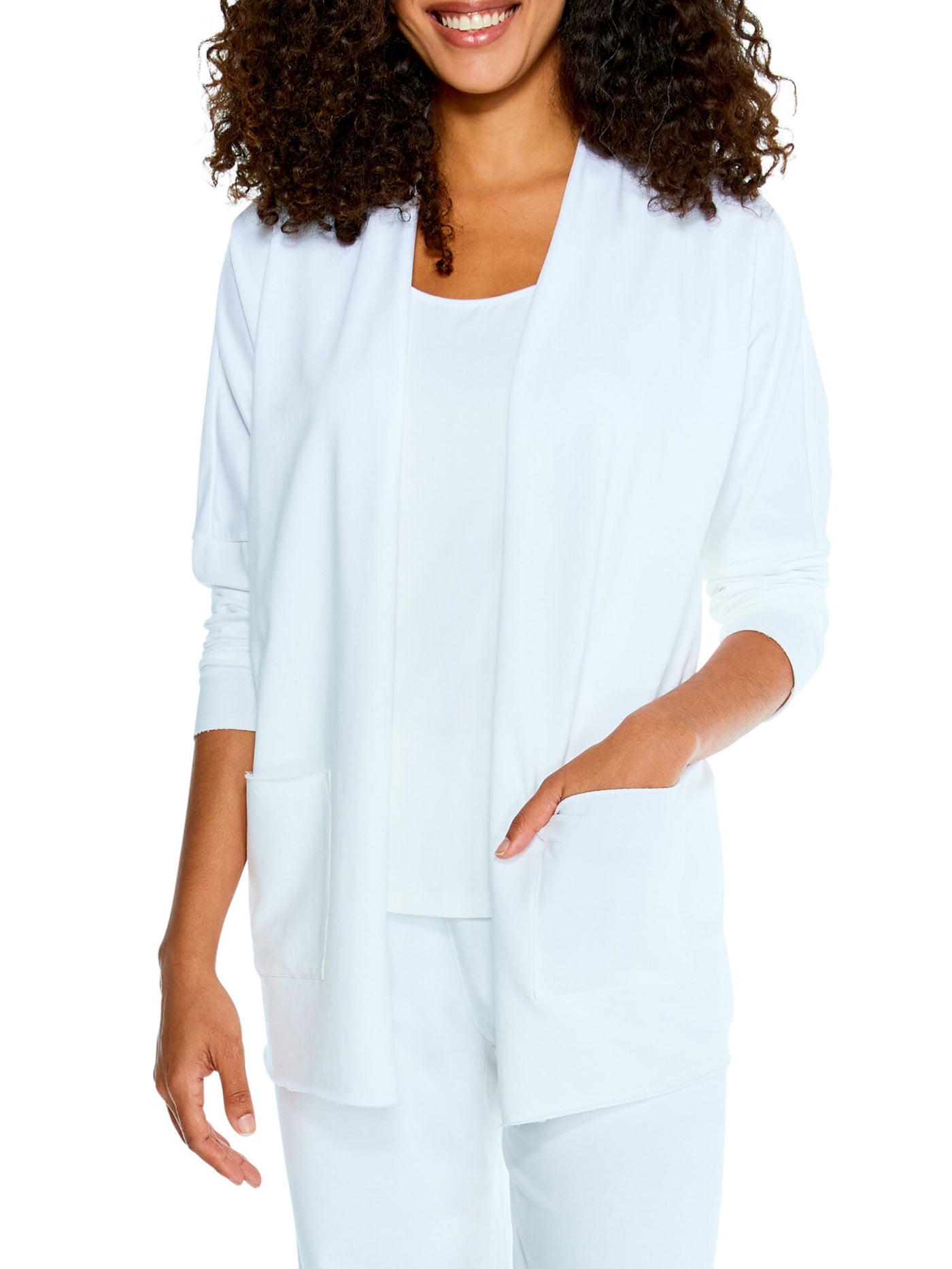 CUPIO BLUSH Womens Pocketed Dolman Sleeve Open Front Wear To Work Cardigan