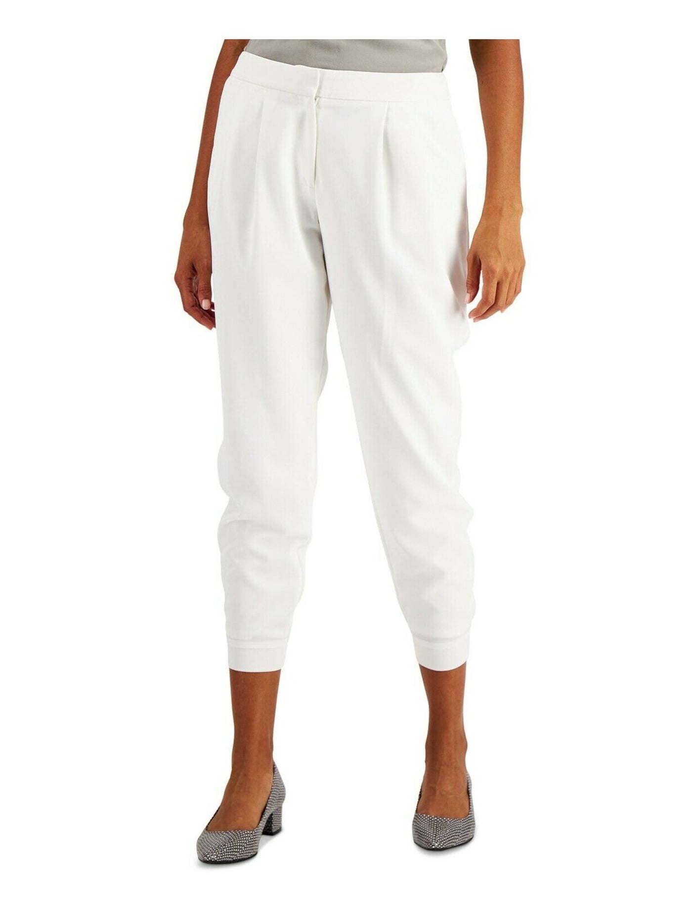 ALFANI Womens White Straight leg Pants 10