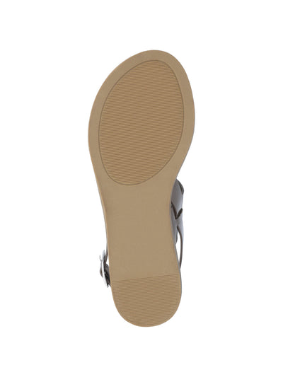 JOURNEE COLLECTION Womens Brown Double Strap Cushioned Adjustable Lavine Round Toe Buckle Slingback Sandal