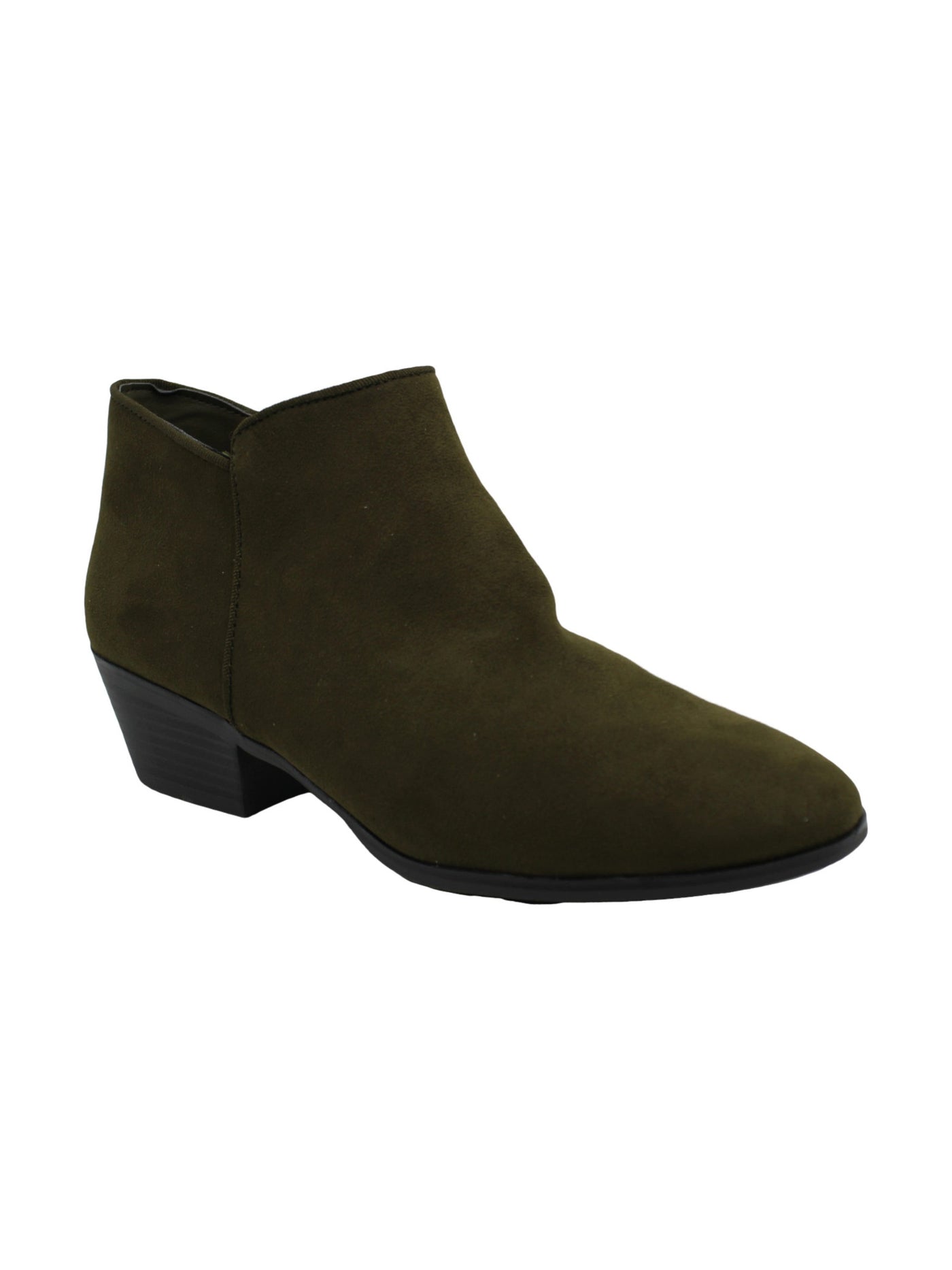 STYLE & COMPANY Womens Green Cushioned Wileyy Almond Toe Block Heel Zip-Up Booties 8.5 M