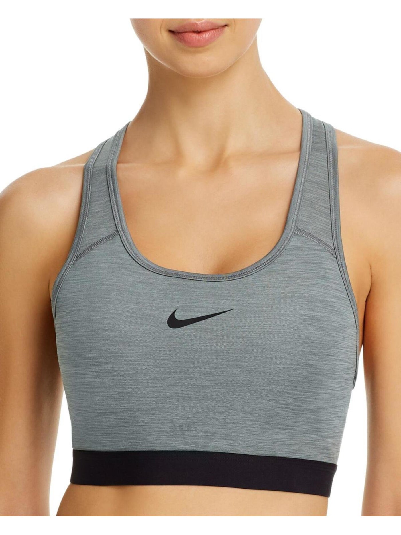 NIKE Intimates Gray Medium Support One Piece Removable Pad Sports Bra XS